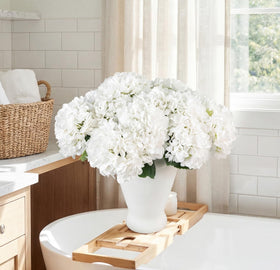 Party Joy white hydrangea in a tall vase for elegant décor