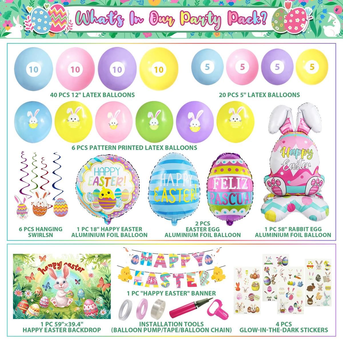 Party Spot 58inch Rabbit Egg balloon serves as a striking centerpiece.