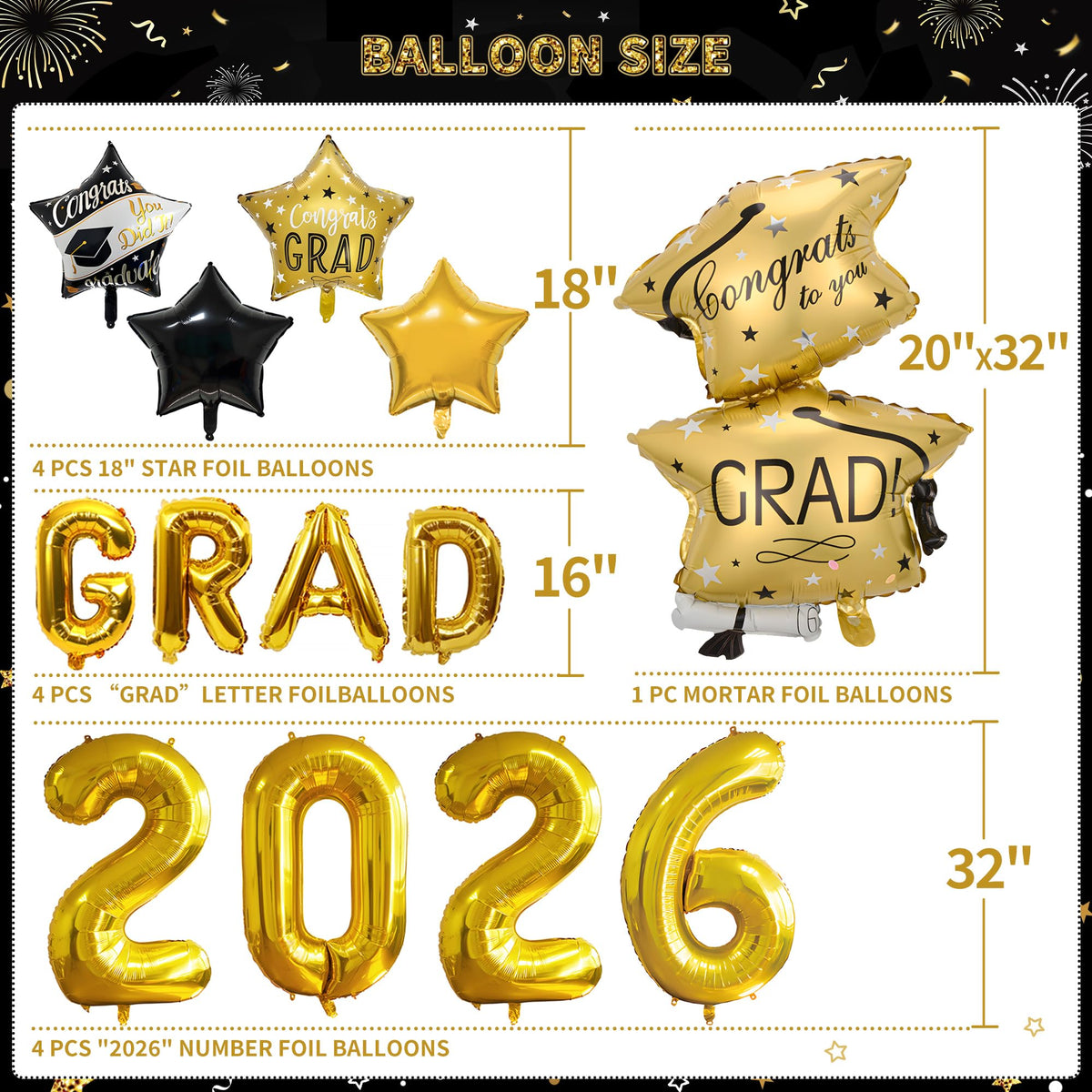 Party Spot Congrats Grad photo banners highlight celebratory messages