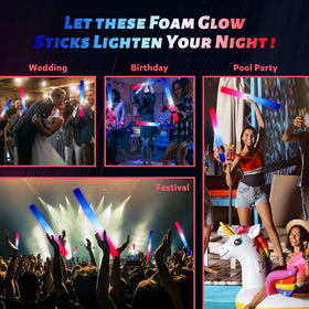 Party Spot patriotic foam glow stick bulk pack ideal for nationwide events