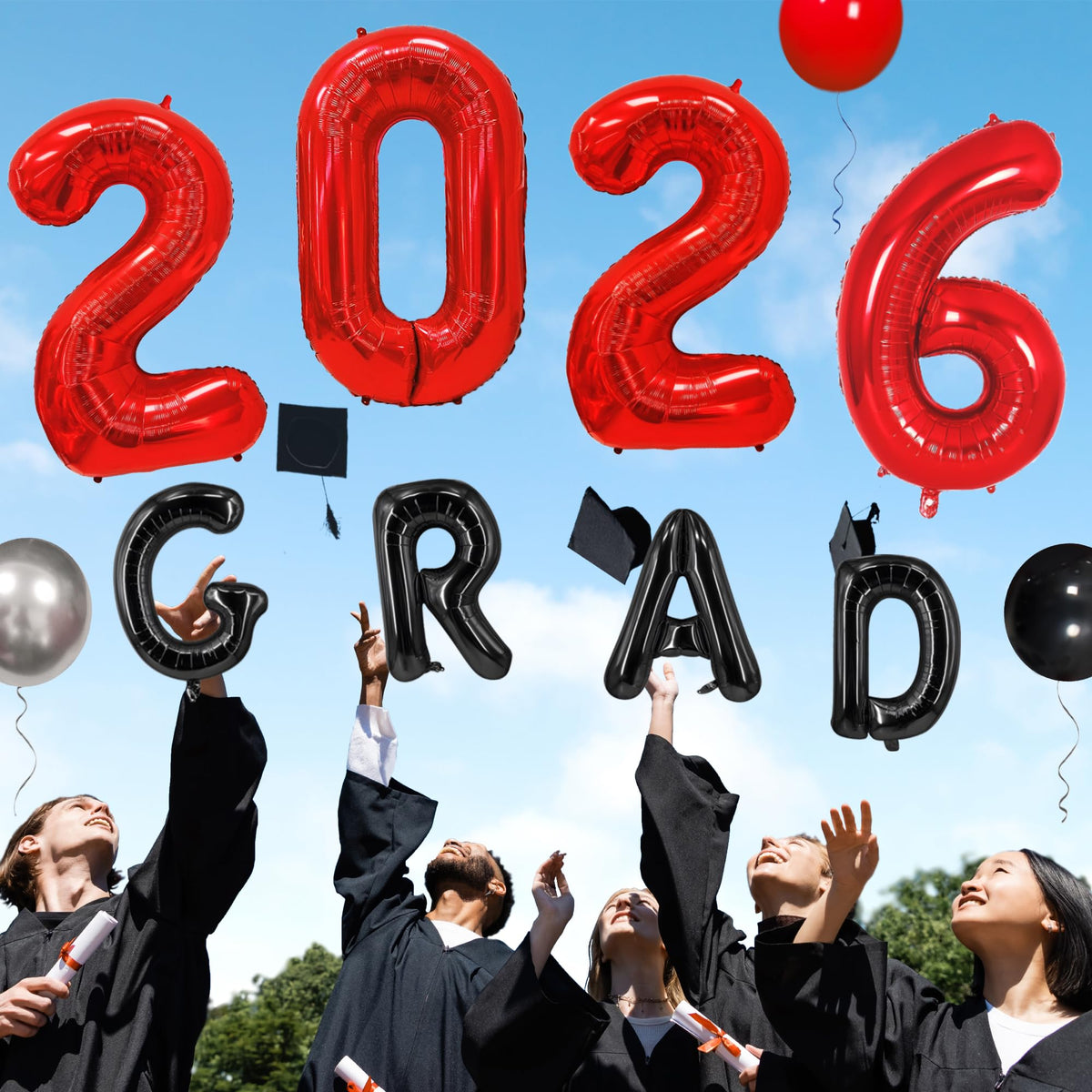 Party Spot foil balloons GRAD and 2026 offer bold photo props.
