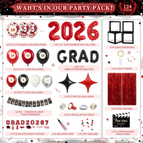 Party Spot graduation arches create a bold entrance and photo-ready backdrop.