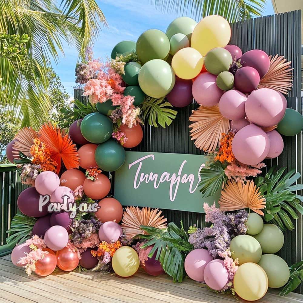 Partycus birthday arch decor creates a photo-worthy backdrop.