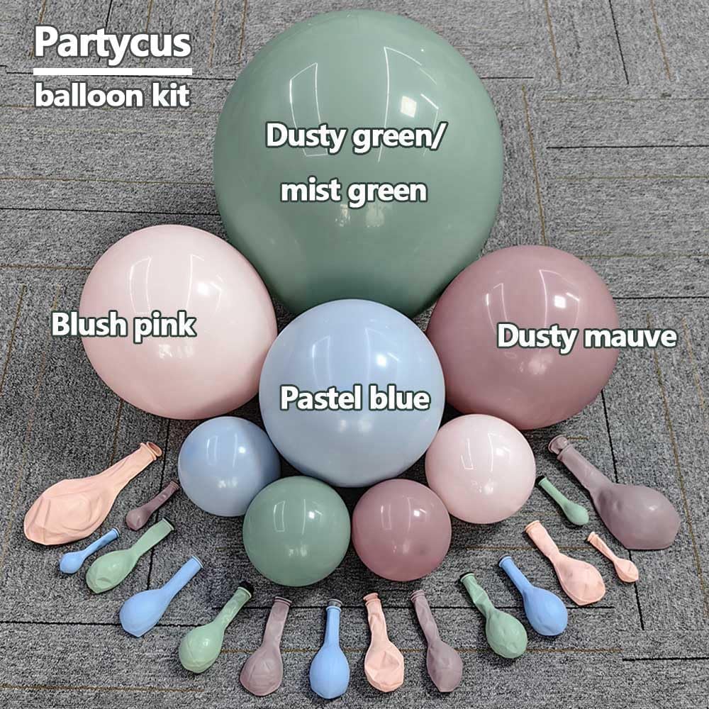 Partycus dusty green balloons offer versatile neutral tones for elegant party backdrops.
