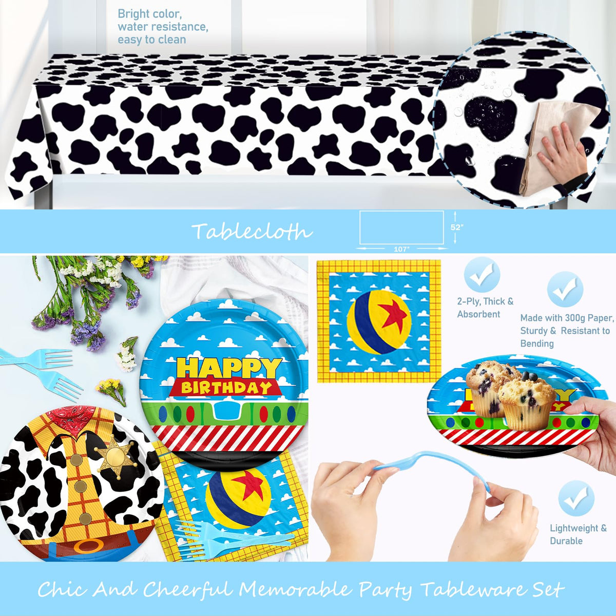 Party Inspo cartoon toy birthday banner sets the cheerful theme