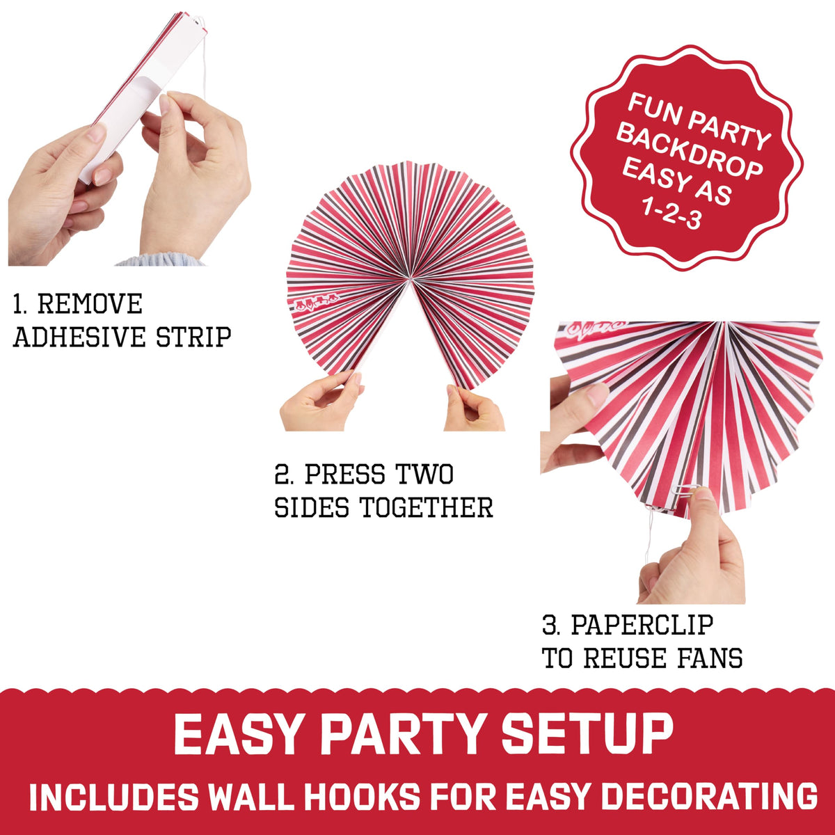 PartyKandy Alabama Crimson Tide 8-inch front view fan adds festive touches to treat tables.