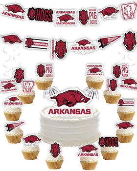 Partykandy Arkansas banner for Razorbacks celebrations, quick stadium-ready decor.