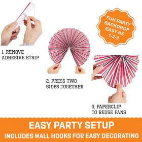 PartyKandy foil-accent backdrop enhances official merch-based party decor