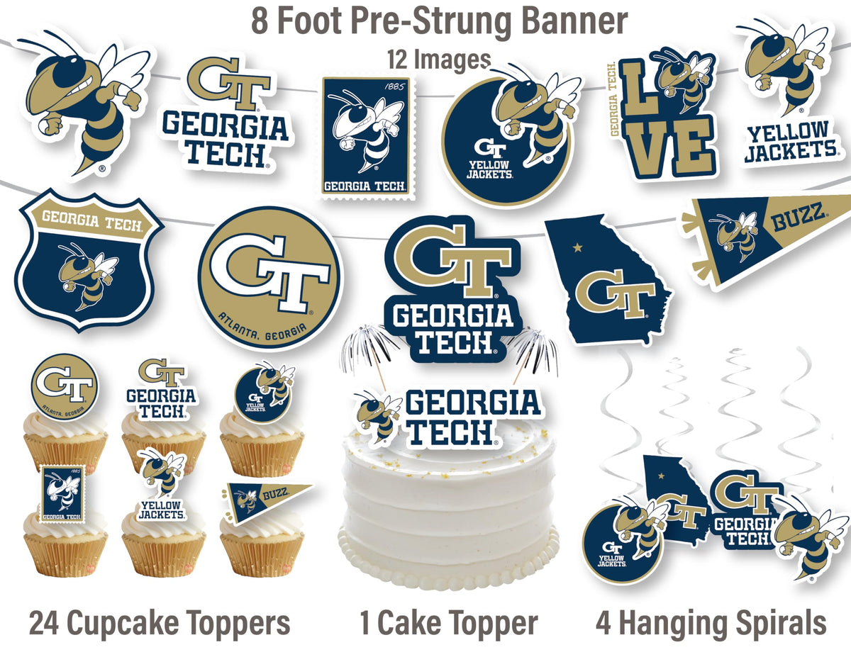 PartyKandy Georgia Tech cake topper crowns celebrations with team pride