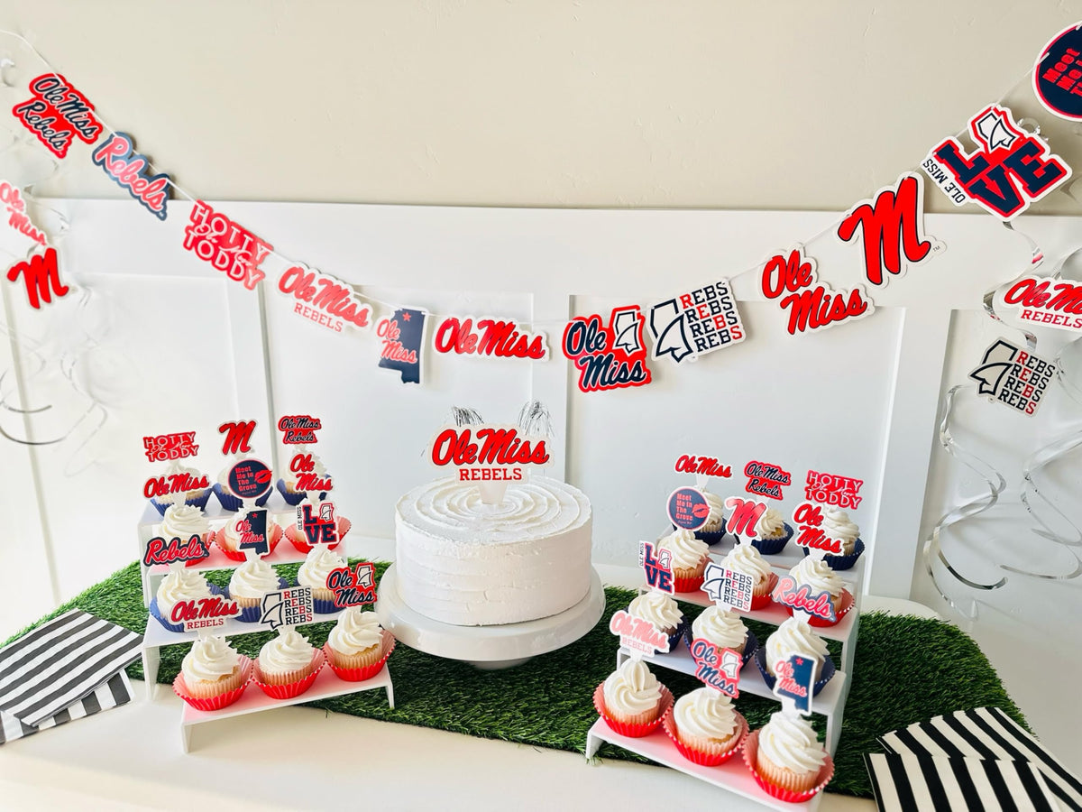 PartyKandy Ole Miss cake topper adds team spirit to desserts and photos.