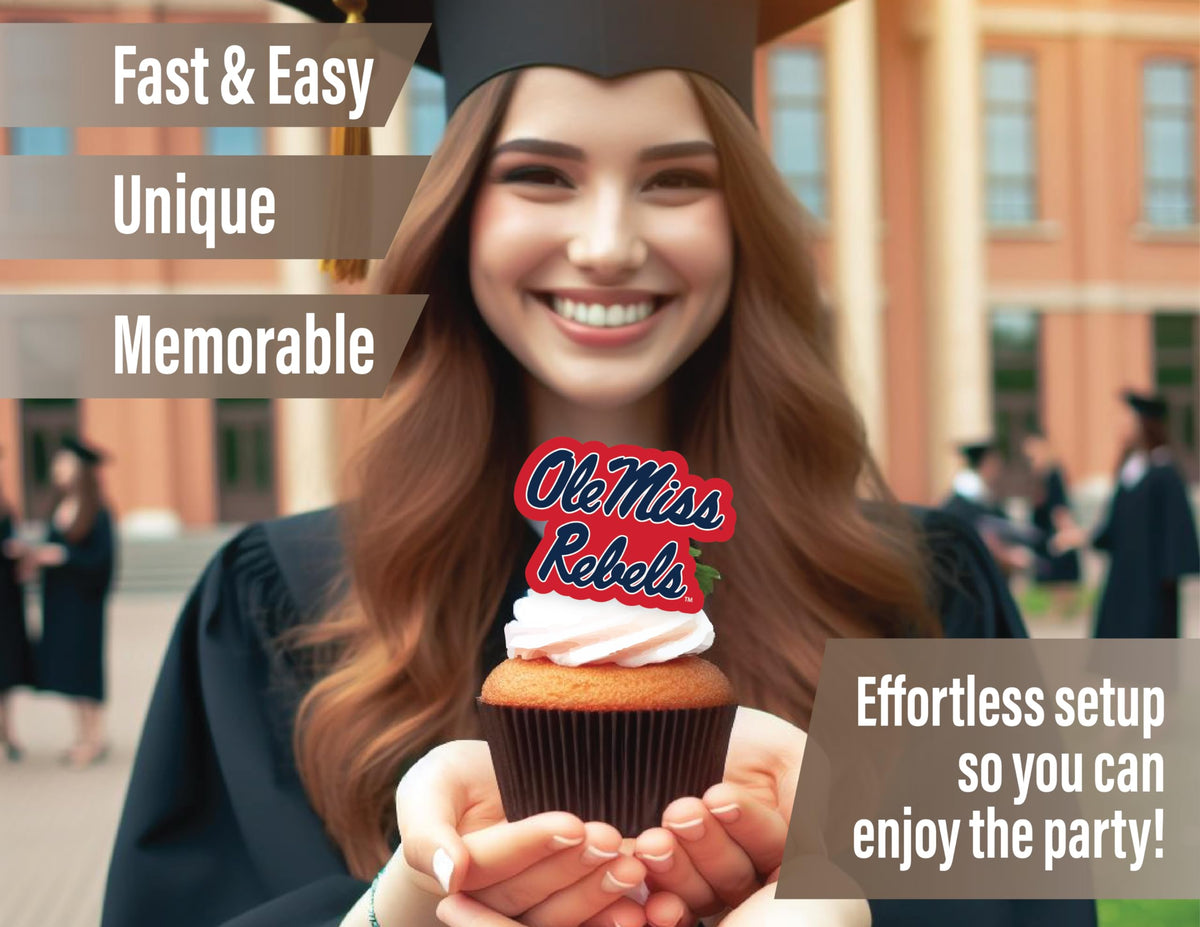 PartyKandy Ole Miss swirl decorations create movement and color for lively celebrations.