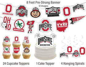 PartyKandy OSU cupcake toppers with team-colored details.