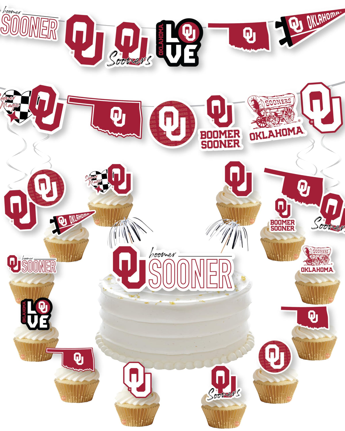 Partykandy OU Sooners banner greets guests with team pride.