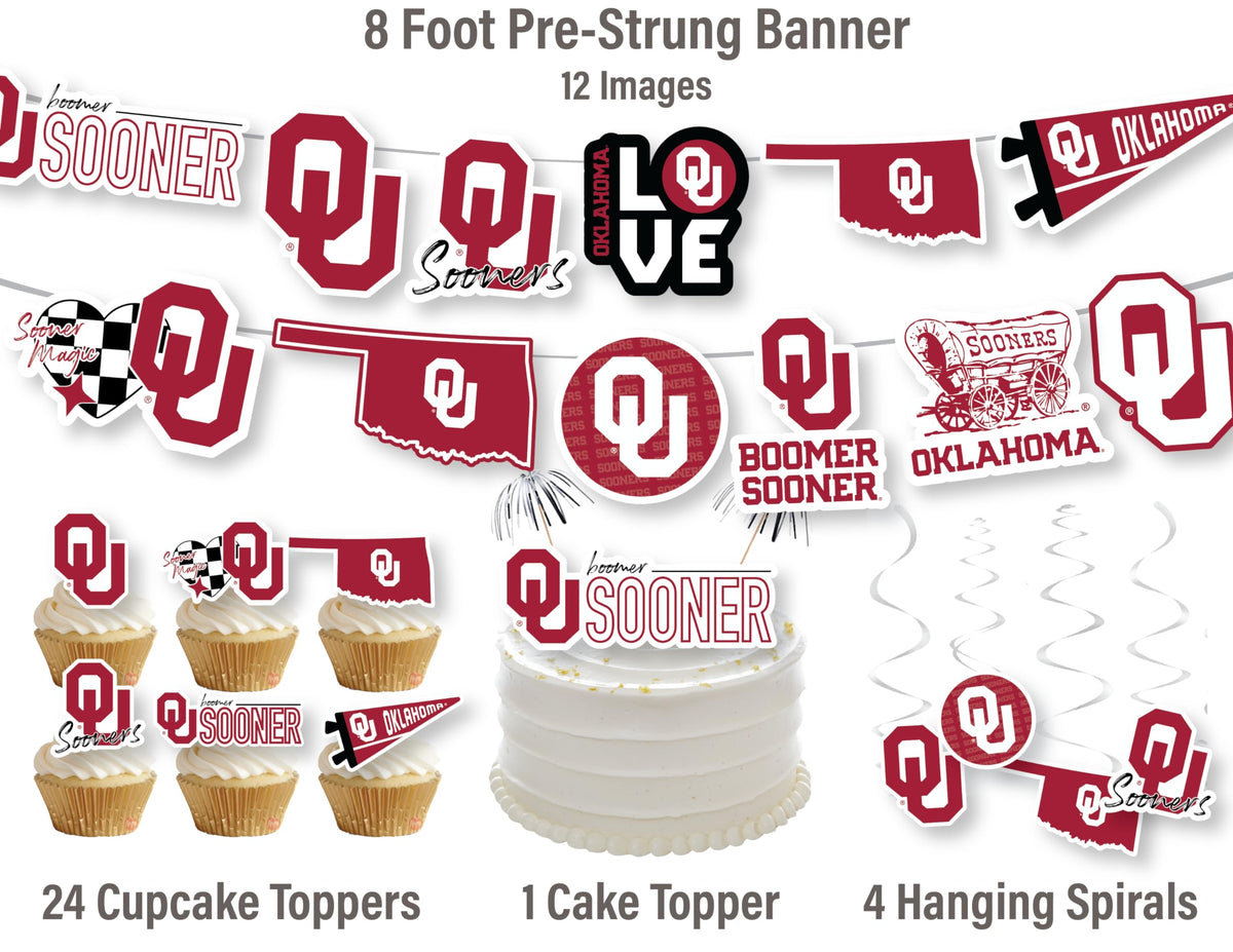 Partykandy OU Sooners cake topper adds a celebratory focal point to cake.