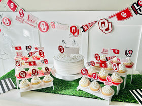 Partykandy OU Sooners cupcake toppers spark team spirit at desserts.