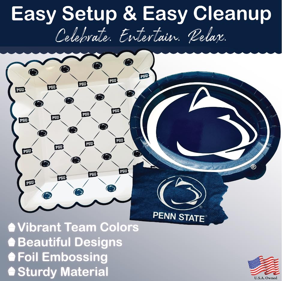 PartyKandy Penn State napkins 5 inch for clean, coordinated table settings