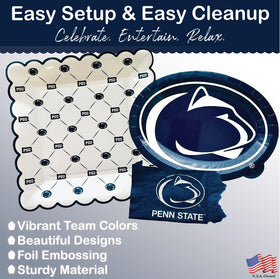 PartyKandy Penn State napkins 5 inch for clean, coordinated table settings