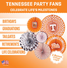 PartyKandy Tennessee Vols 11-inch fan adds depth for wall displays