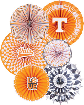 PartyKandy Tennessee Vols 6-paper fan kit adds bold color and team pride