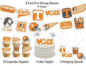 PartyKandy Tennessee Vols cupcake toppers coordinate a cohesive party theme.