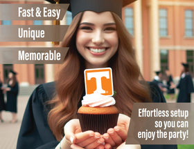 PartyKandy Tennessee Vols kit box shows how preassembled decor speeds setup.