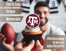 PartyKandy Texas A&amp;M swirl decorations brighten tables and party spaces
