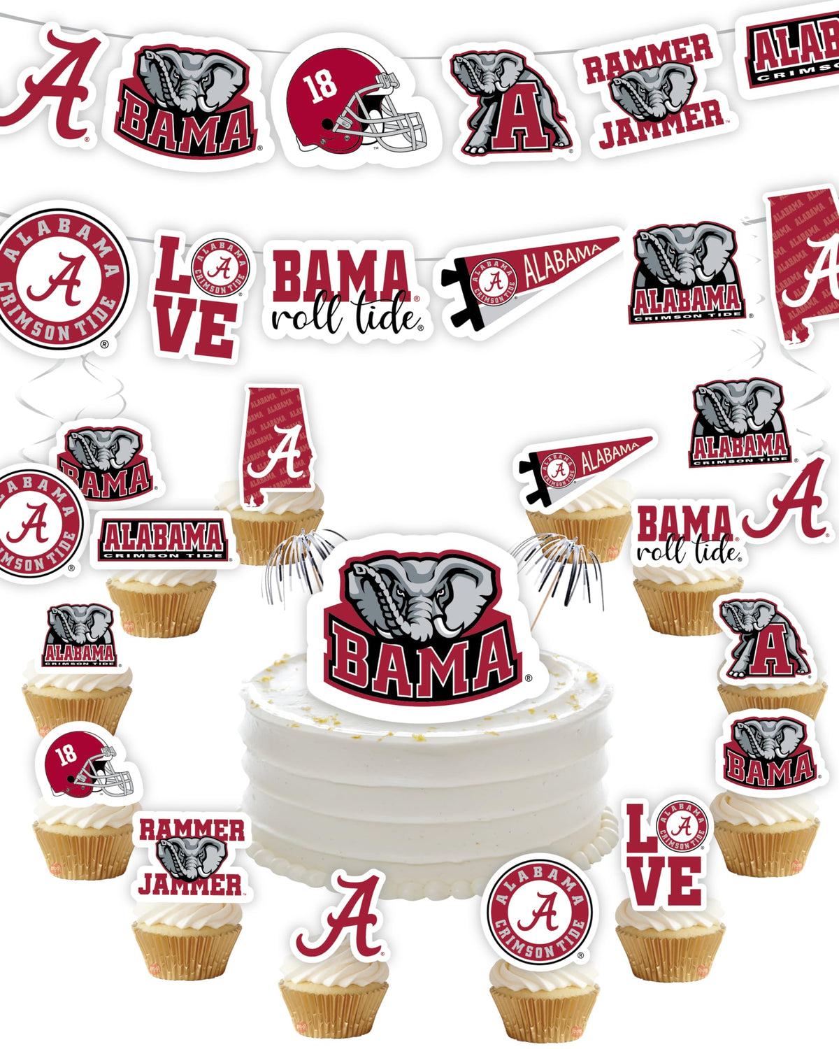 PartyKandy UA banner Roll Tide decor for a coordinated celebration