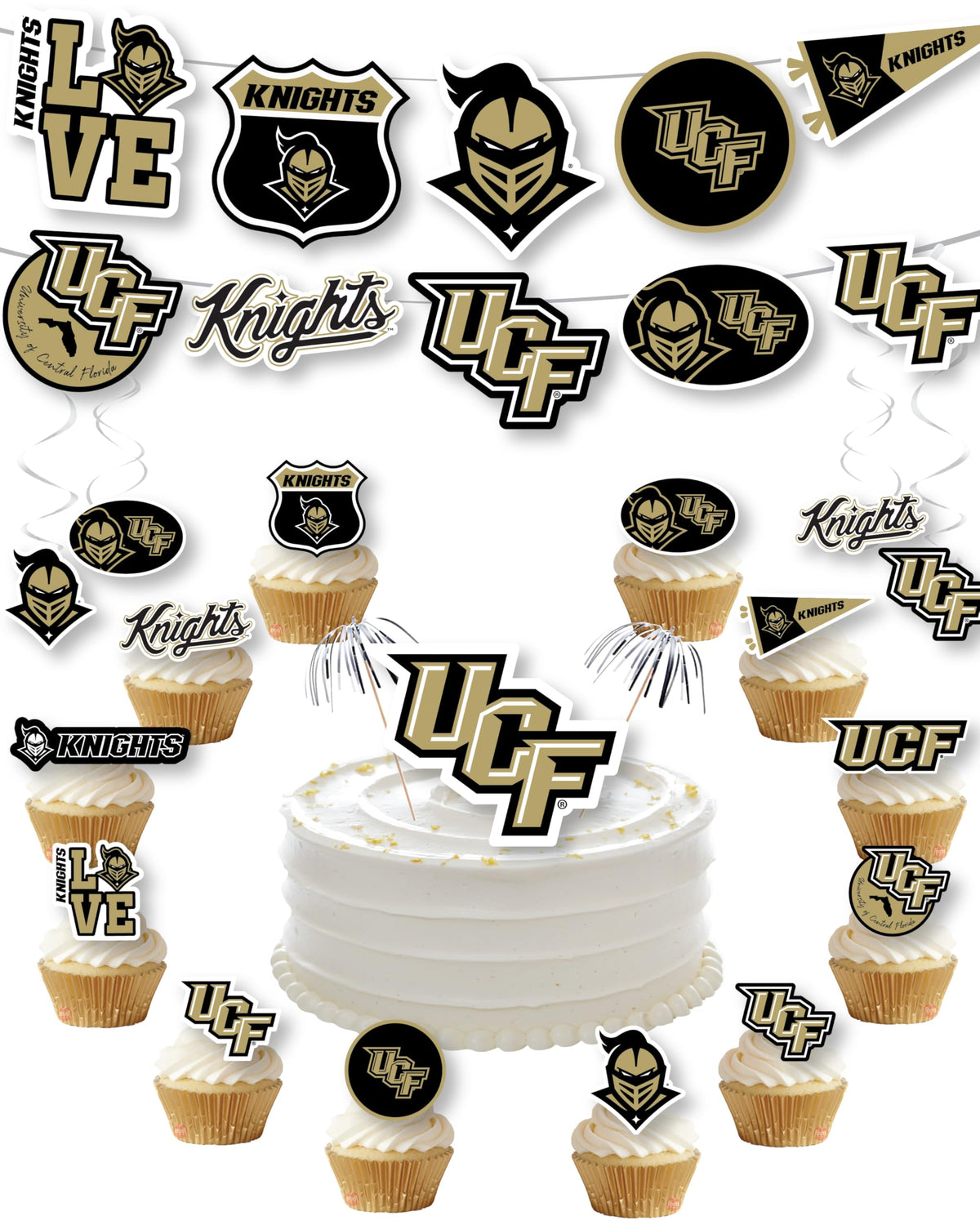 PartyKandy UCF Knights banner with bold team colors for easy party setup