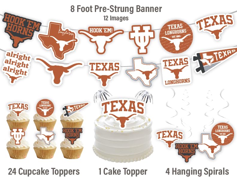 PartyKandy UT cake topper adds bold team pride to celebrations.