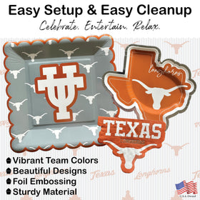 PartyKandy UT Longhorns round plates 7in create convenient game-day servings.