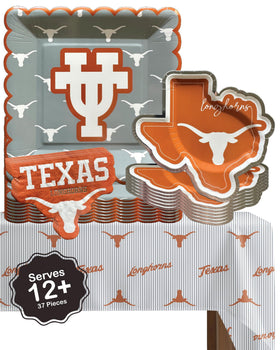 PartyKandy UT Longhorns tablecloth 9ft by 4.5ft boosts tailgate ambiance.