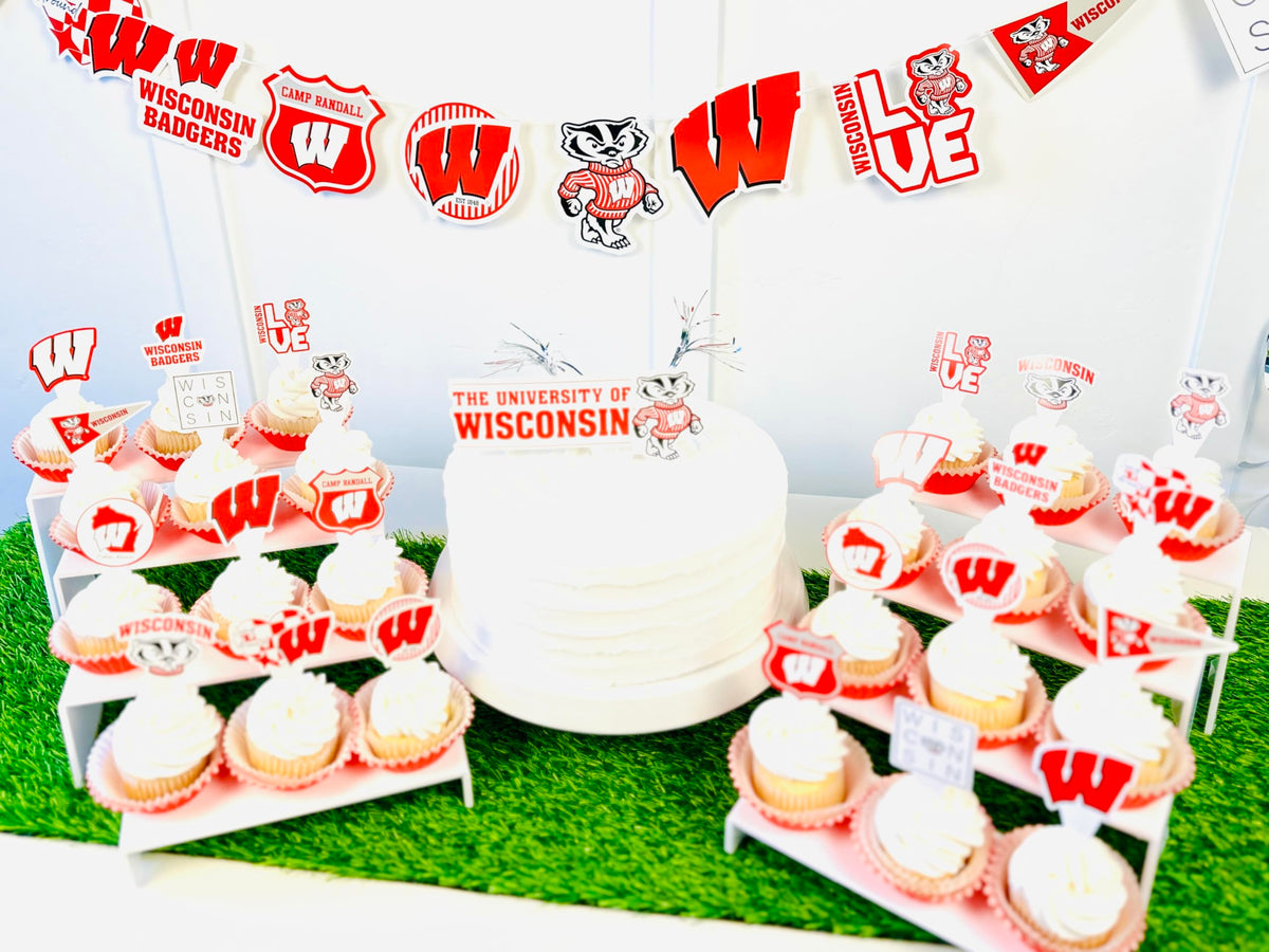 PartyKandy Wisconsin cupcake toppers coordinate treats for UW events
