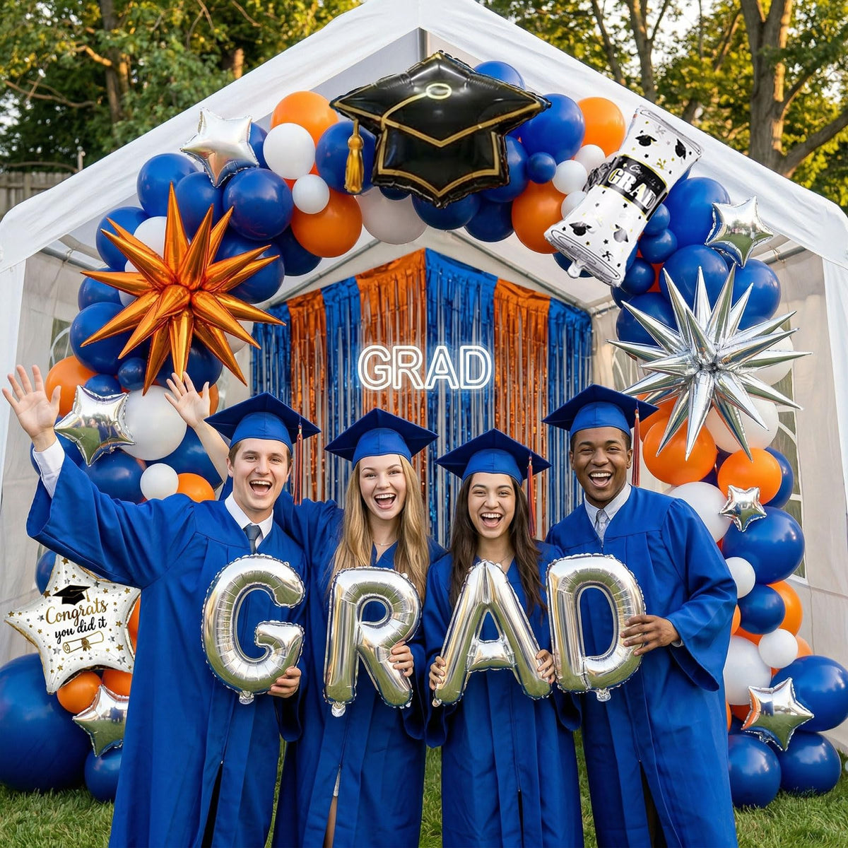 PartyMigo graduation cap balloon adds classic academic flair to decor.