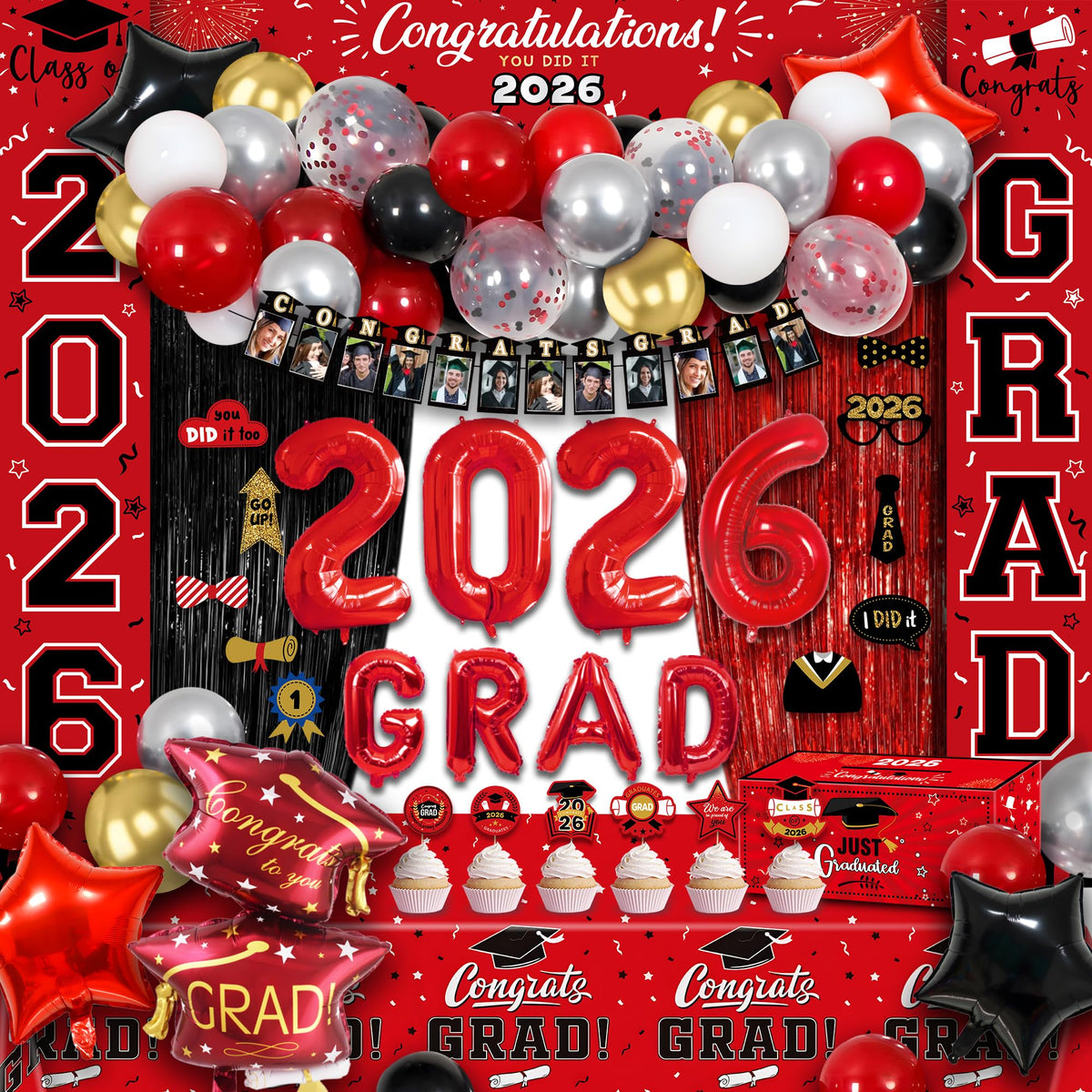 Party Spot porch sign 2026 Grad welcomes guests and marks the celebration.