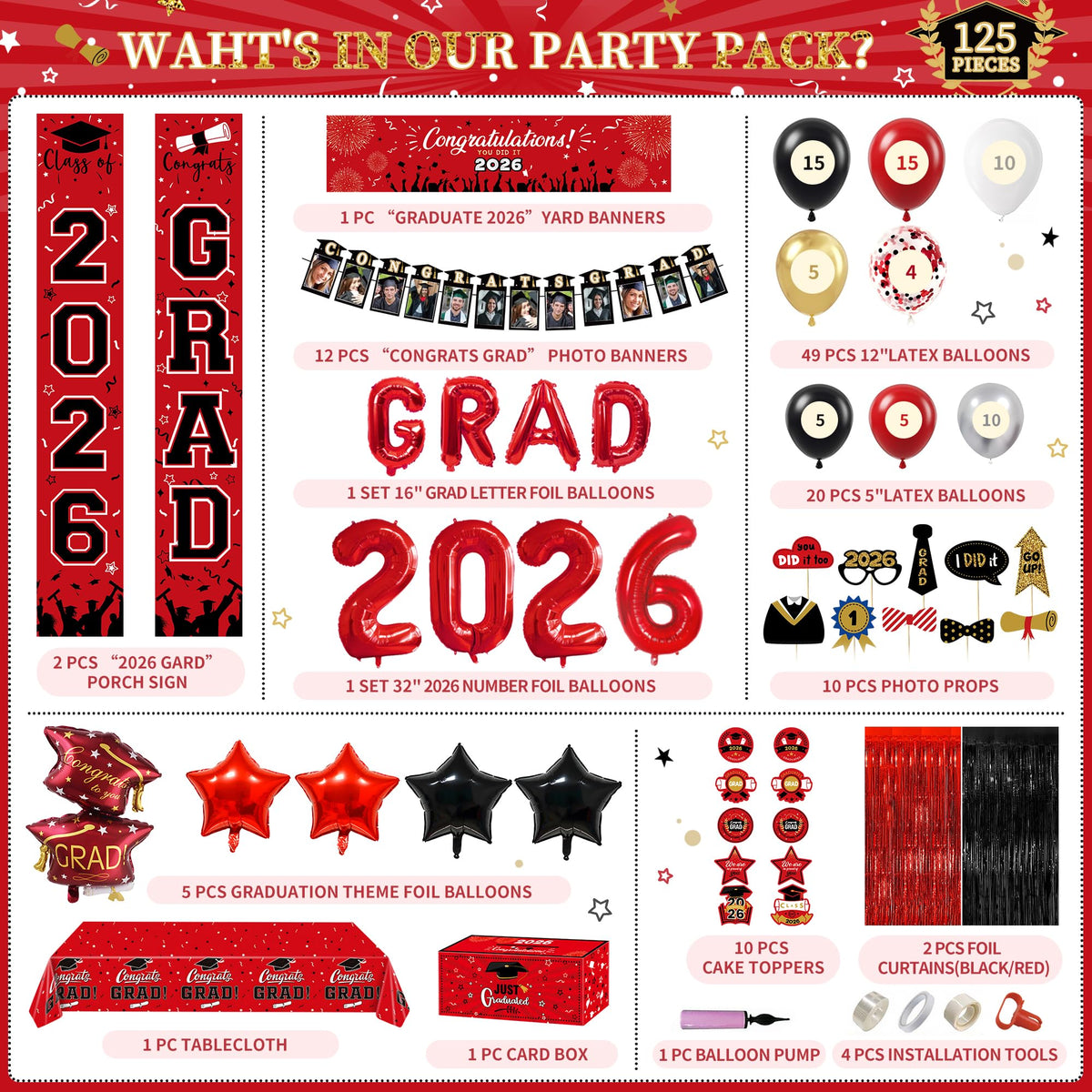 Party Spot yard banner Grad 2026 adds outdoor charm to the entry.