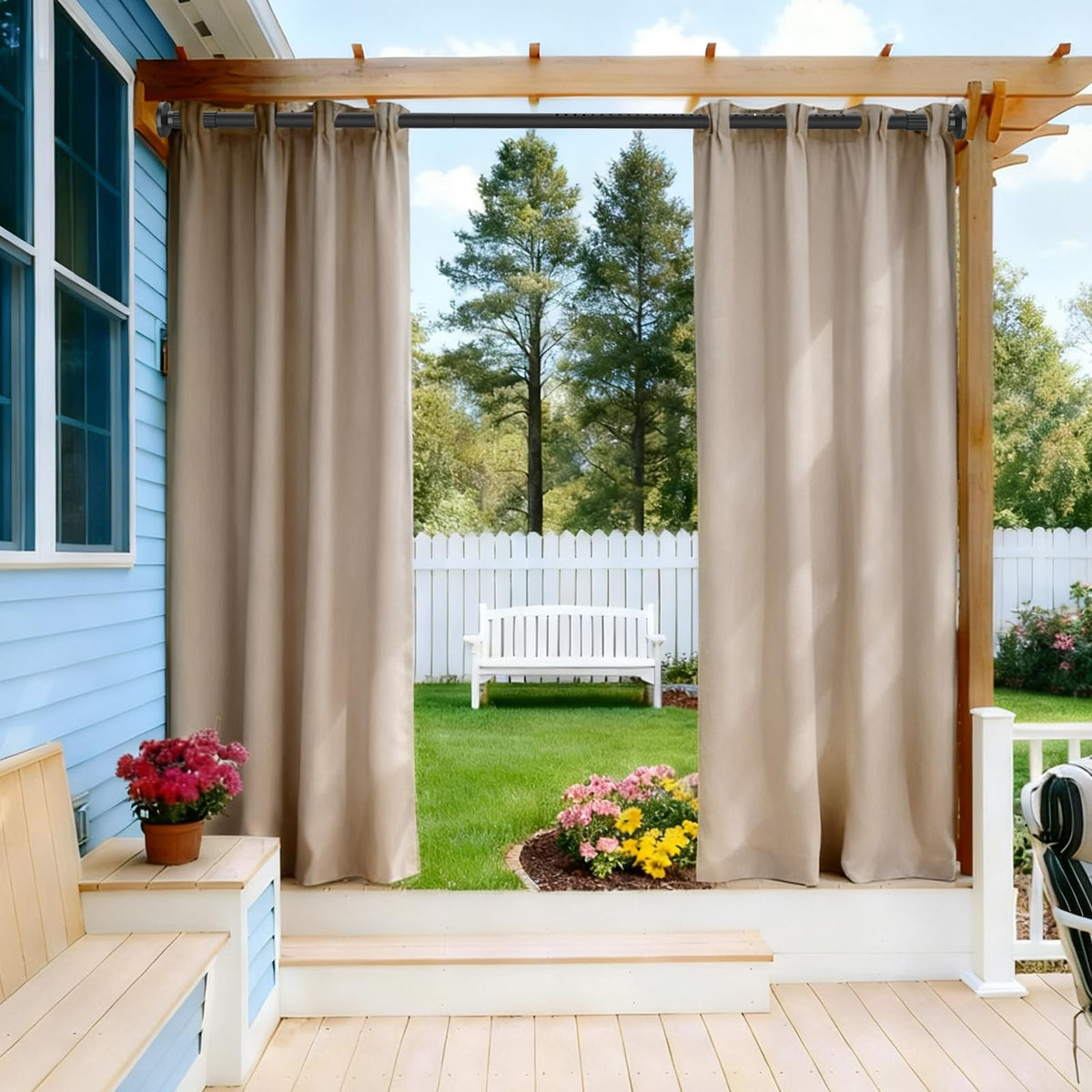 Parutta tension rod installed without tools, ideal for renters.