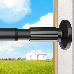 Parutta tension rod outdoors in patio setup with no-drill mounting for a clean look.