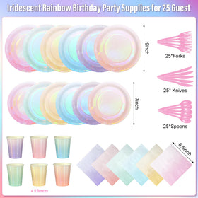 Pascliyna iridescent pastel 9-inch dinner plates add elegant color to weddings.