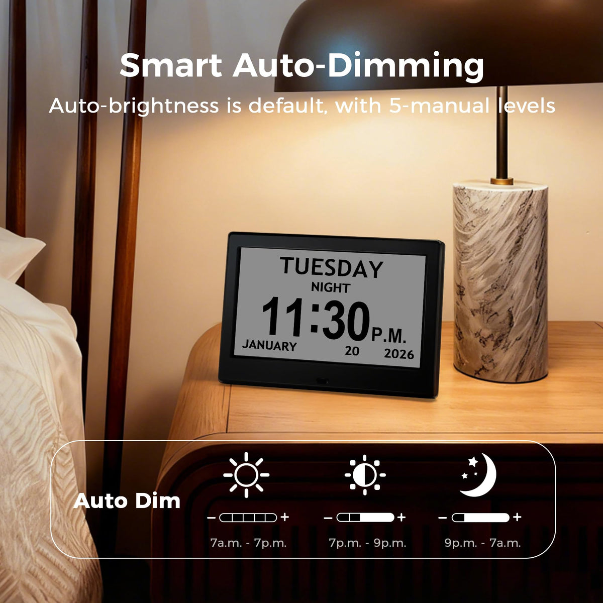 Pastigio auto-dimming adjusts brightness for comfortable viewing