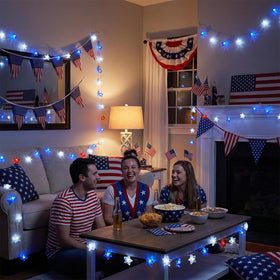 PASUTO star decorations bring timeless red white blue charm to parties.