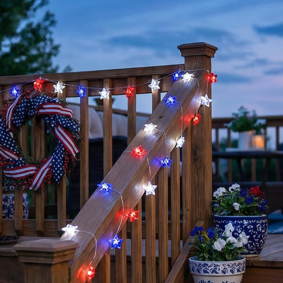 PASUTO patriotic decor stars add festive ambiance to Memorial Day celebrations.