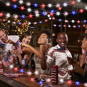 PASUTO red white blue lights create bold patriotic ambiance