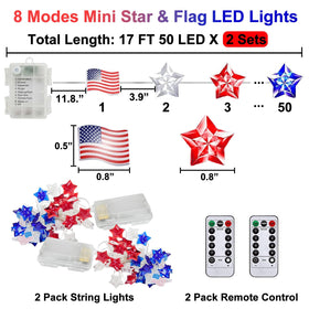 PASUTO waterproof lights for indoor outdoor patriotic displays