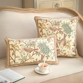 Patdrea pink floral bird design adds spring vitality to sofas and beds