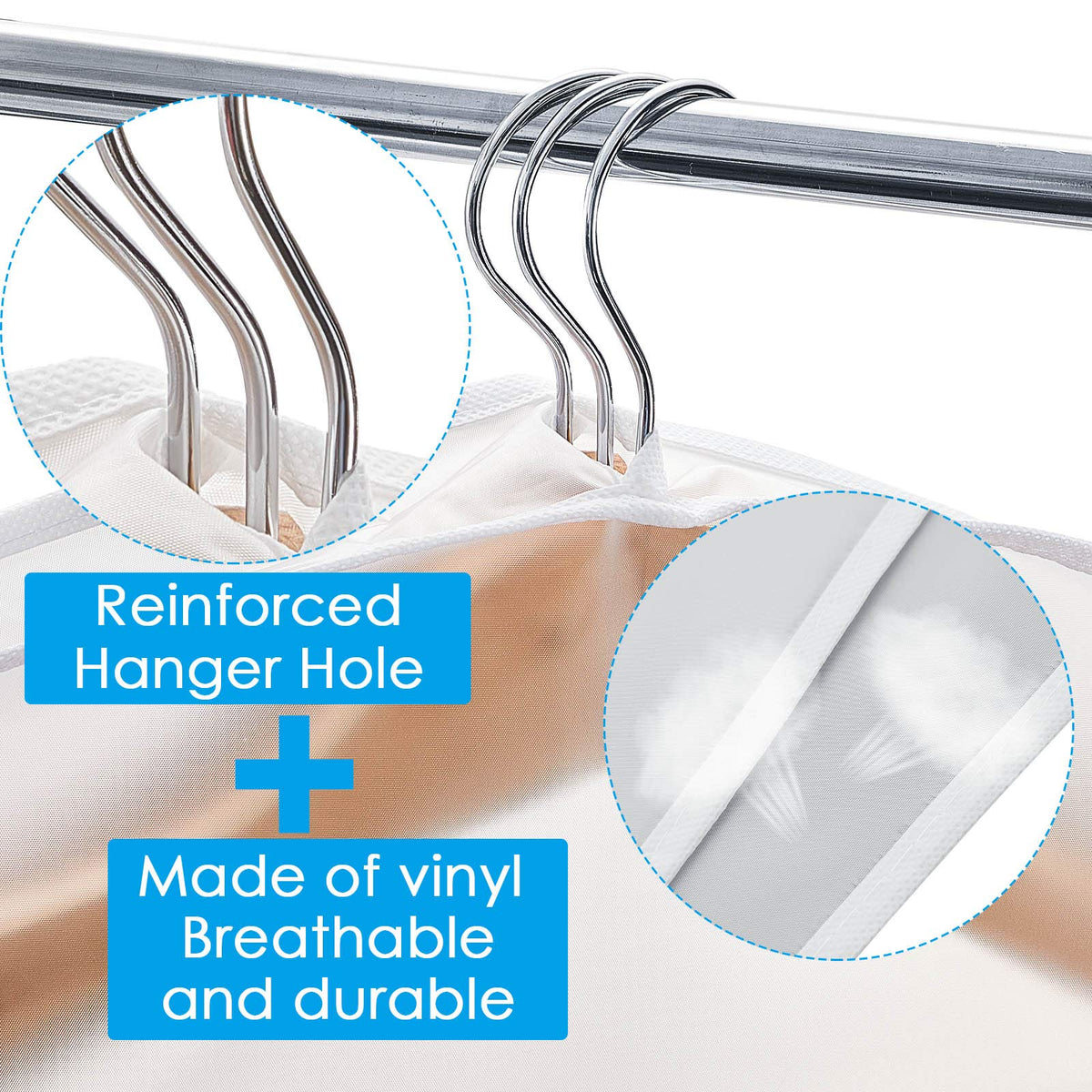 Patelai breathable vinyl shoulder cover keeps items ventilated.
