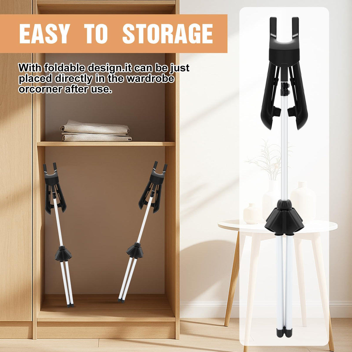 Patelai portable display rack folds flat for storage