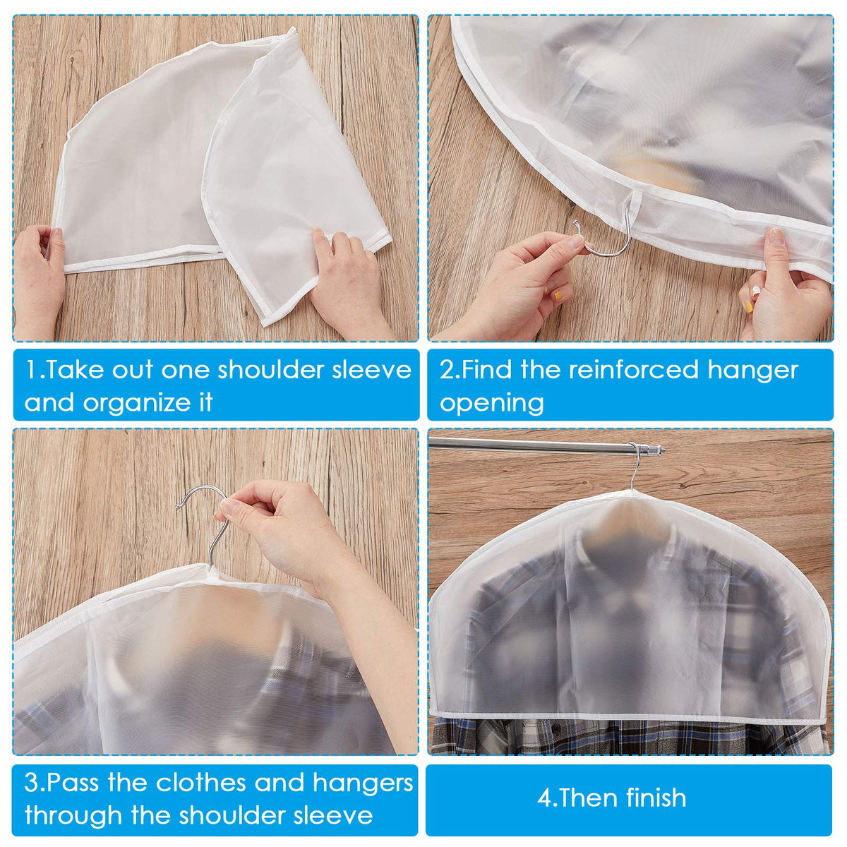 Patelai reinforced hanger opening fits standard hangers.