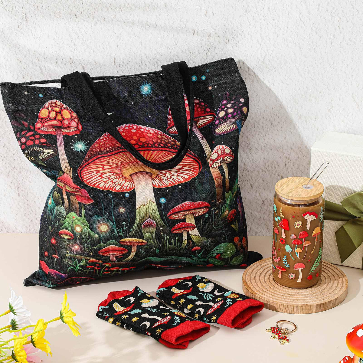 Paterr mushroom giftset keychain adds playful charm to everyday items.