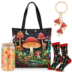 Paterr mushroom giftset tote bag for daily carry and mushroom lovers.