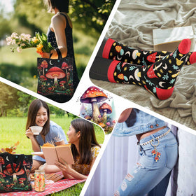 Paterr mushroom tote inner pocket keeps essentials safe and organized.